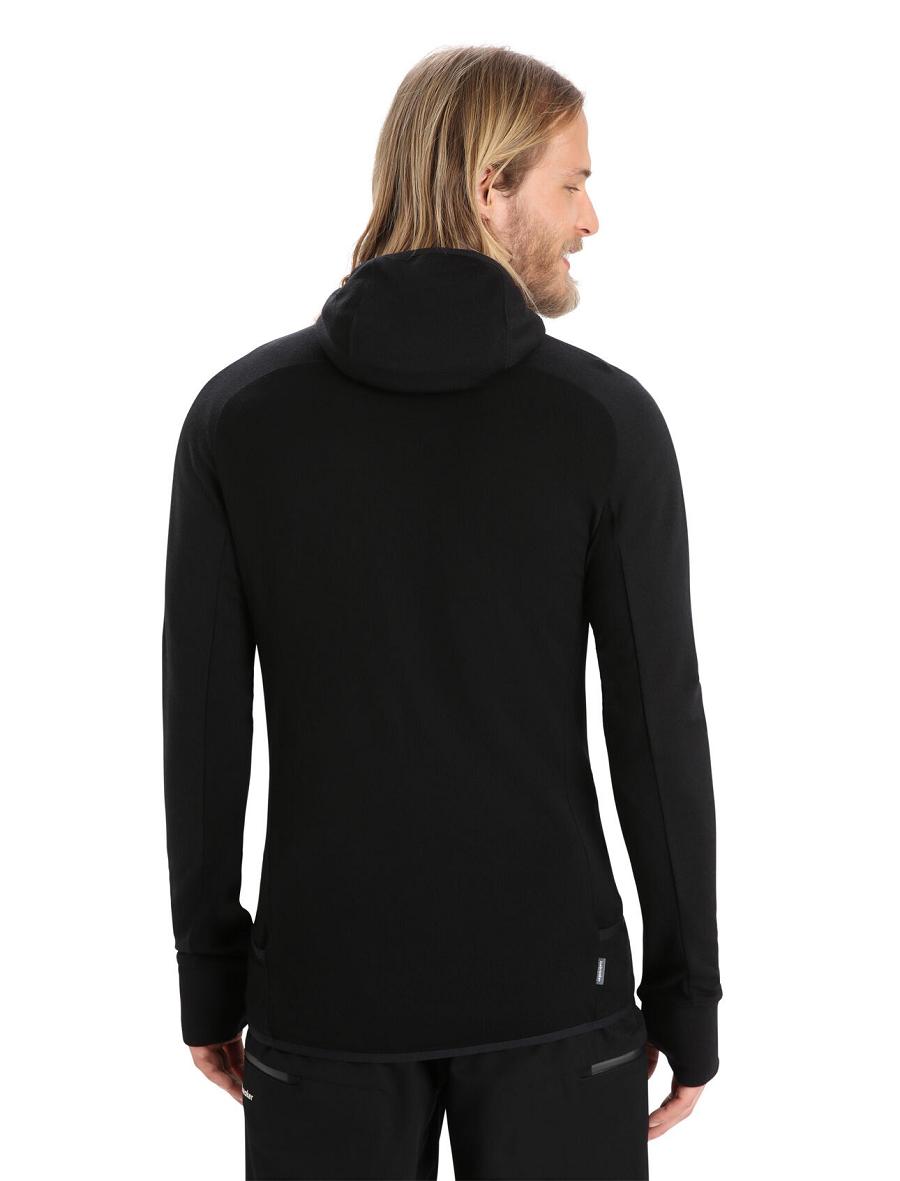 Icebreaker ZoneKnit™ Merino Long Sleeve Zip Miesten Huppari Mustat | FI 1274HAPK